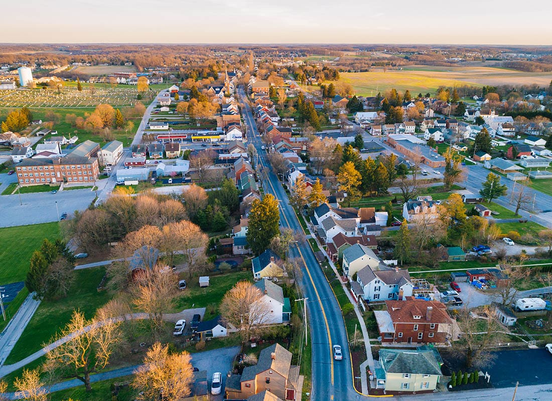 West Newton, PA - Aerial View of a Small Town in Pennsylvania